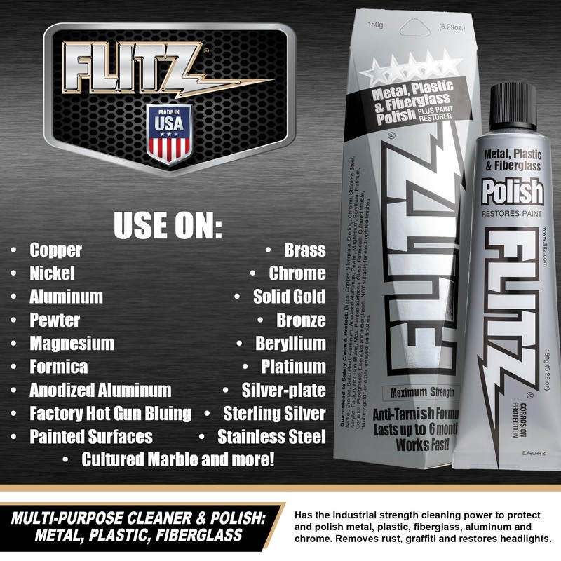 Flitz Multi-Purpose Metal Polish Paste - 5.29oz Tube of USA-Made