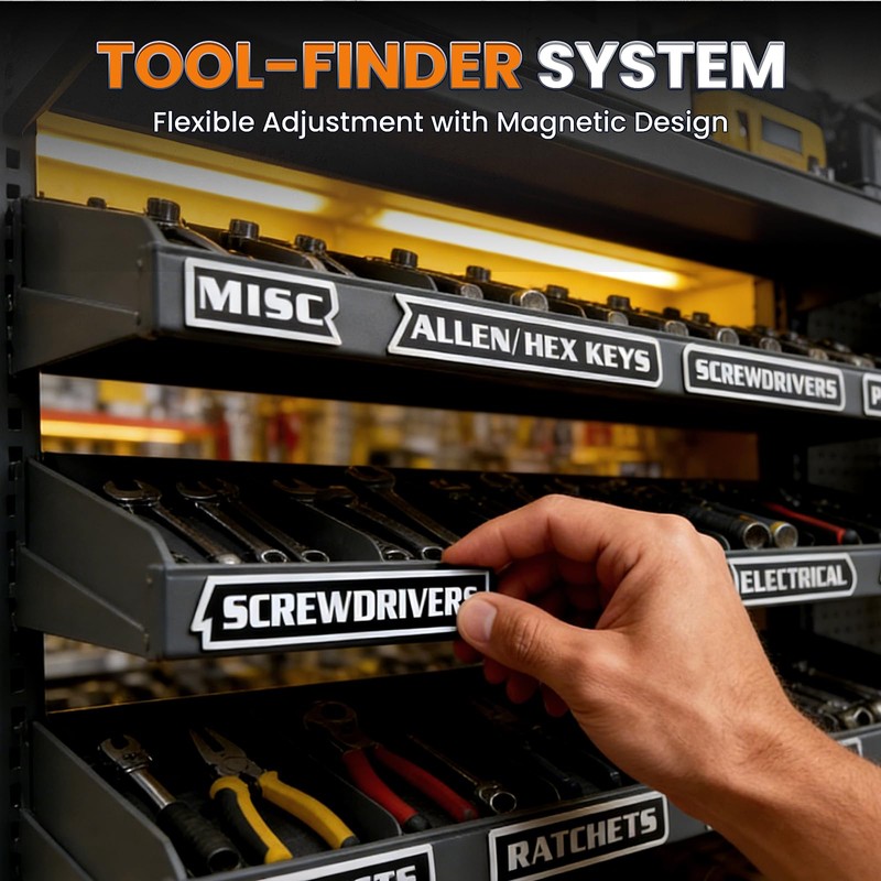 12 PCS Magnetic Tool Box Labels Printed Toolbox Labels with