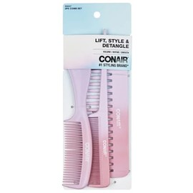 Conair Lift, Style & Detangle, Pink & Puarple, Comb Set - 3 Count