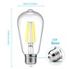 Ascher Dimmable Vintage LED Edison Bulbs, 6W, Equivalent 60W, Bright