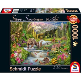 Schmidt Spiele 59964 Wildlife Wild Animals on the Edge of the Forest 1000 Piece Puzzle