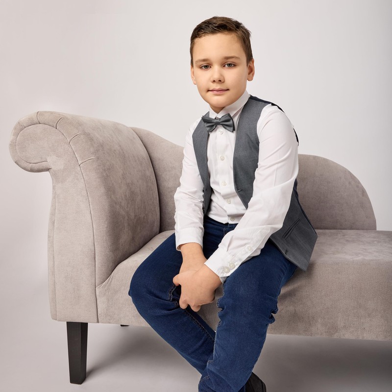Ladeheid Children's Boys Bow Tie - Pre-Tied, Adjustable Band, Matte