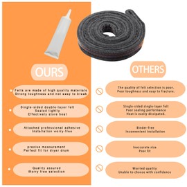 Upgrade 280114 W10116343 W10166807 Dryer Felt Drum Seal Kit*2 Replacement 697694 W10521118 3403265 For Whirlpool Kenmore Maytag KitchenAid Amana Crosley Dryer Parts 10 Year Warranty