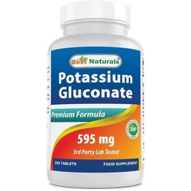 595mg of Natural Potassium Gluconic Acid Supplement 250 / 의 천연 칼륨 글루콘산 보충제 595mg 250개