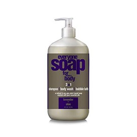 Everyone 3-in-1 Soap, Body Wash, Bubble Bath, Shampoo, 32 Ounce (Pack of 1), Lavender and Aloe, made with Essential Oils for Men and Women
