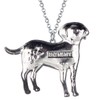 DUOWEI Cute Labrador Dog Pendant Necklace Zinc Alloy Floral Enamel