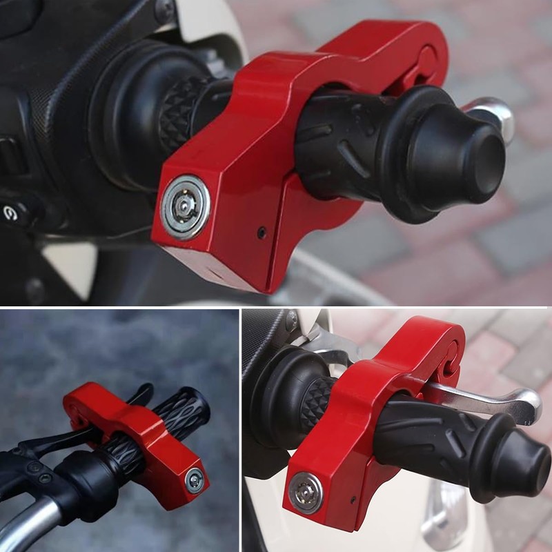 JNNJ Aluminium Alloy Motorcycle Handlebar Lock Universal, Motorcycle Grip Safety