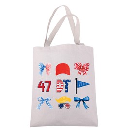 JXGZSO Funny President Canvas Tote Bag Supporters Gift Leader Inspired Gift T-rump Shoulder Bag President Merch, President Fan Gift, Large