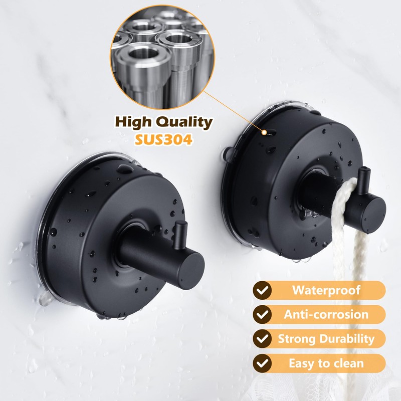 YOHOM Suction Cup Hooks for Shower Wall Bathrooms Towels Hook