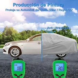 Cubierta Funda De Auto Protector Coche Jeep Suv Grande 5.1m1.8m, Impermeable Capas Anti-uv, Plata Cubre De Coche Exterior Contra Lluvia, Nieve, Polvo 