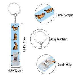 WIRESTER Set of 2 Acrylic Card Grabber For Long Nails, Credit Debit Card Puller Keychain, ATM Card Clip for Women Girls, German Shepherd, English Bulldog Funny Playful, Medium
