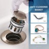 All Metal Sink Drain with Strainer Basket, Anti Clog Pop