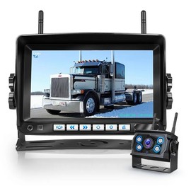 TK-SERVICE Wireless 7-inch Rear Camera Monitor Set, Dash Cam Function, Digital Signal, 12V/24 Compatible, Guidelines, Digital Image Switching, Noise Protection, IP69 Waterproof 2