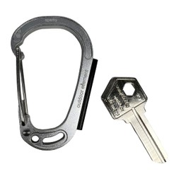 Outdoor Element - Sparky & Scratch Key - Fire Starting Carabiner with Embedded Ferro Rod and Blank Key with Integrated Striker and Hex Driver - Blank Keys Available in SC1 or KW1. (Silver KW1)