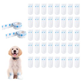40Pcs Disposable Dog Booties with 2 Roll Dog Paw Bandage for Paw Protection Dog Feet Covers Pet Shoes for Dogs Paw Wound Recovery Protectors for Medium Large Dogs