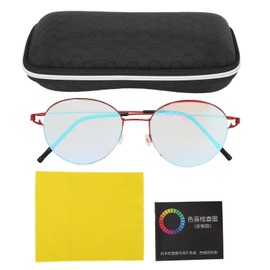 Color Blind Glasses Indoor Outdoor Stainless Steel PC Red Green Color Blindness Correcting Glasses Red Frame