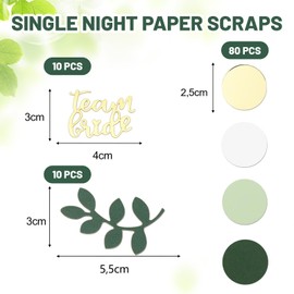 BelleVive Pack of 100 Team Bride JGA Confetti, Wedding Decoration Women, Table Decoration, Large, Bride to Be Glitter, Stag Party Accessories, Women, Gold, Green