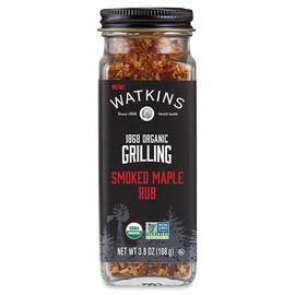 Watkins Organic Grilling Smoked Maple Rub, Non-GMO, Kosher, 3.8 Oz, 1-Pack