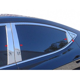 Stainless Polished Chrome Pillar Post Trim 8PC, Compatible with Hyundai Elantra 2011-2013 (4-Door, Sedan)