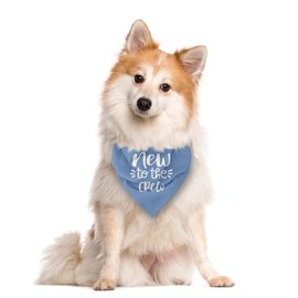 ZPPRJF New to The Crew Dog Bandana, Baby Blue Dog Bandana, Funny Cute Dog Bandana, Pet Dog Triangle Scarf, Pet Dog Scarf Accessories, Gift for Dog Lover, Dog Bandana for Small Medium Large Dogs (E62)