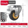 3/4-Inch Rubber Plate Caster Wheel, Swivel, Directional and Brake Options