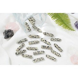 YATOJUZI 20PCS Dalmatian Jasper Natural Healing Crystals Stones Sets Tumbled Polished Pocket Gemstones Bulk Point Hexagonal Wands Reiki Energy Balancing Chakra Meditation Therapy Gift for Women Men