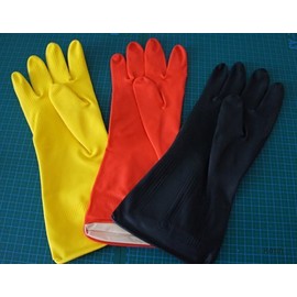 HAND DFH Household Thick Rubber Gloves – Large, BUY 1 PAIR GET 1 PAIR FREE! (yellow)