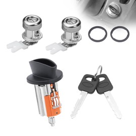 Ignition Switch Door Lock Cylinder Kit for Ford, Ignition Switch Lock Cylinders Keys fit 97-07 Ford F150 F250 F350,98-07 Freestar Expedition Excursion Navigator Blackwood,Replace DL5885,LC6177,597638