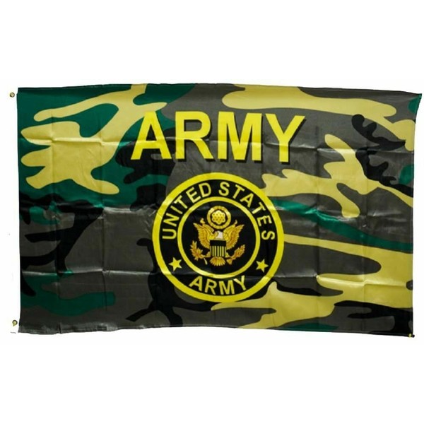 3x5 U.S. Army Seal Emblem woodland camo Nylon Poly Flag