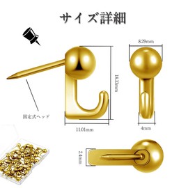 Push Pin Hook Pin Hook Set of 20 Push Pin Picture Hooks Nail Hook Pin Hook with Storage Case for Veneer and Wood, Push Pin Picture Hook, Gypsum Board / Veneer, Wood Wall Compatible, Painting Wall