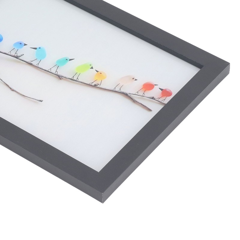 Photo Frame Black Decorative Rugged Multifunctional Sea Glass Birds Picture