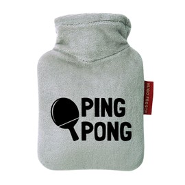 Huuraa Taschenwärmer Ping Pong Tischtennis Geschenk 0,2 Liter Grey Mini Veloursbezug Ping Pong Geschenkidee