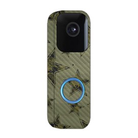 MightySkins Carbon Fiber Skin Compatible with Blink Video Doorbell - Army Star | Protective, Durable Textured Carbon Fiber Finish | Easy to Apply, Remove, and Change Styles | Made in The USA