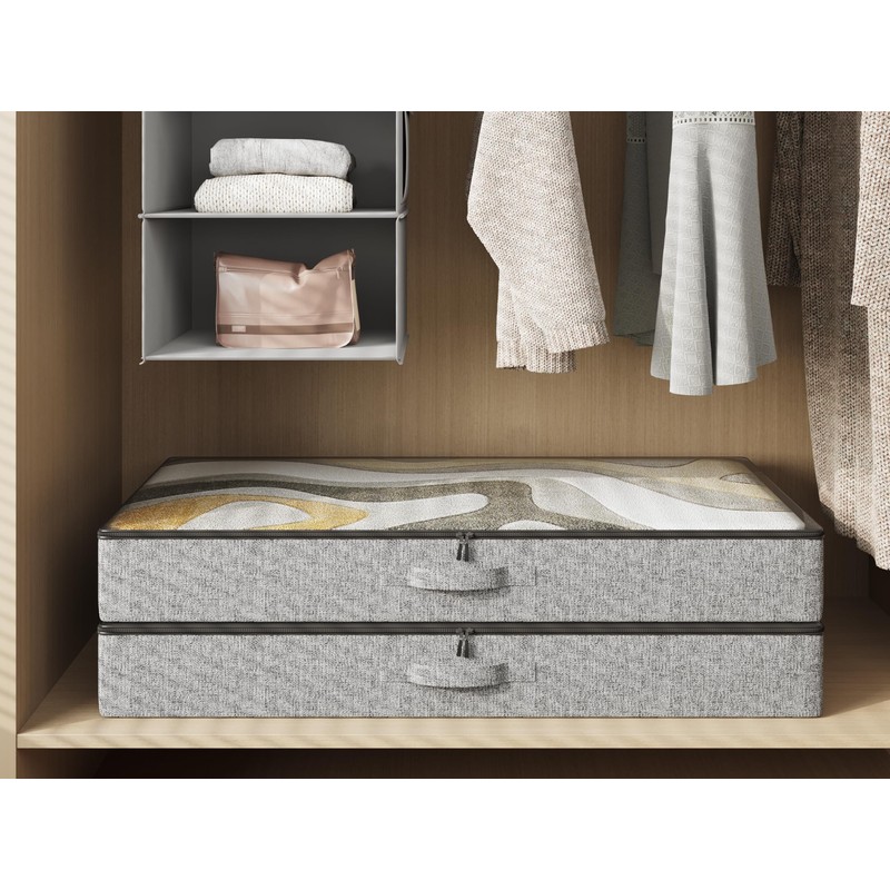 TidyCorner 2-Pack Under Bed Storage Containers, 4.5 Inches Tall Low