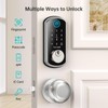 WiFi Keyless Entry Door Lock with Handle : Hornbill Silver