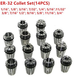 New ER32 Super Precision 14 PCS 1/16"-3/4" ER-32 Collets Set With 3/8 7/16 1/2