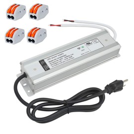 E ENERSYSTEC 150W 12V LED Power Supply AC to DC Converter - Waterproof IP67 Transformer with 3 Prong Plug, 120V AC to 12V DC Power Adapter