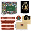 Christmas Cards Boxed with Envelopes and Sticker, 12 Assorted Designs