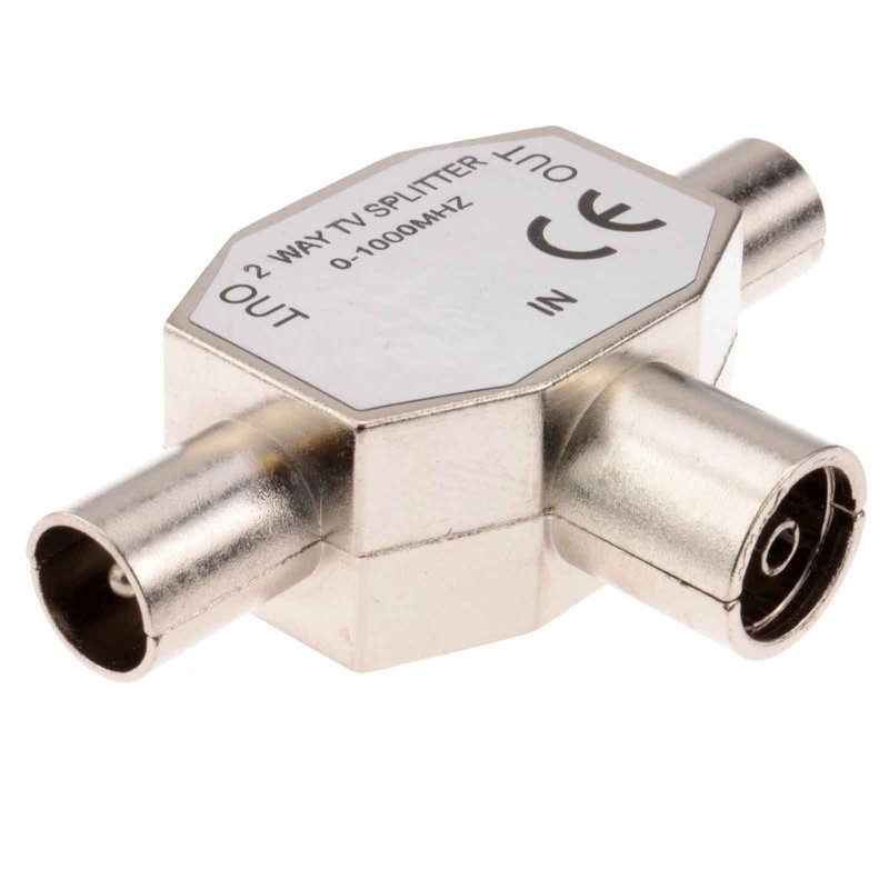 kenable 2 Way RF TV Freeview Push Style Coax Splitter