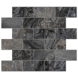 V-MOZZA Peel and Stick Backsplash, 10-Sheet Peel and Stick Wall Tiles PVC Subway Tile Stick on Backsplash for Kitchen Wall Fireplace Bathroom