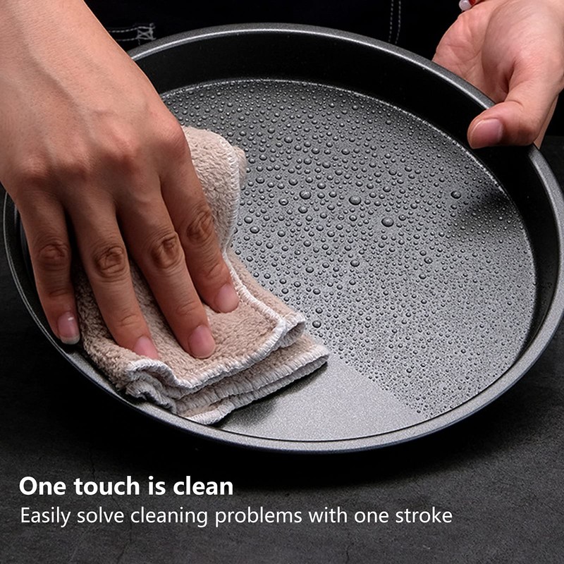 2 Pcs Non-Stick Round Pizza Pan, Deep Thickened Carbon Steel