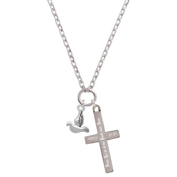 Delight Jewelry Silvertone 2-D Small Dove - Praise Her Engraved