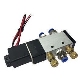 Klima 4-Way Solenoid Valve 1/4" with All Fittings Pneumatic Air Tool Flying Lead for Actuator, Cylinder 110-Volt AC