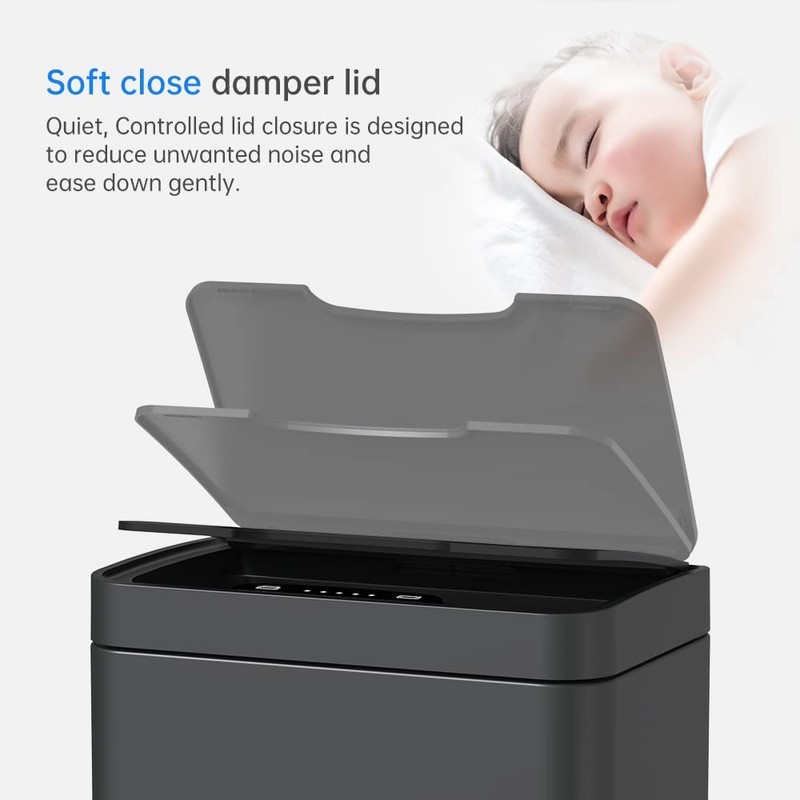 Mbillion Automatic Trash Can - 15 Gallon Motion Sensor Stainless