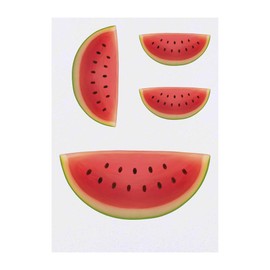 4 x 'Watermelon Slice' Temporary Tattoos - Water Resistant, Skin-Safe, Non-Toxic Transfers, Mixed Sizes (TO00015682)