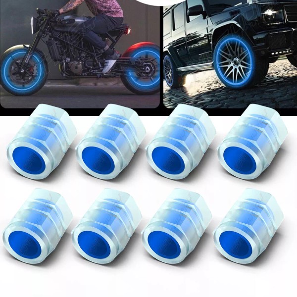 CHUSYYRAY 8PCS Fluorescent Car Tire Valve Caps Luminous Tire Valve