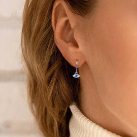 Inilbran Boho Crystal Evil Eye Hoop Earrings Silver Rhinestone Evil Eye Huggie Hoop Earrings Vintage Devil Eye Drop Earrings Sparkling Evil Eye Protection Earrings Jewellery for Women