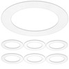 6 Pack Gloss White Goof Trim Ring for 8" Inch