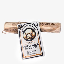 LEMURIA Coffee Wood Dog Chew Stick Toy, Natural Durable Real Wooden Bone Sticks for Dogs, Safe Dental Cleaning Chews for Teething Puppy, Stress Relief Toys for Small Dogs (Small)