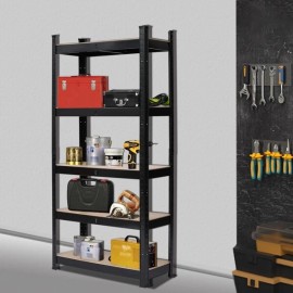 Unbranded 5 Tier Metal Shelving Rack Unit Garage Storage Shelf Heavy Duty Black US NEW